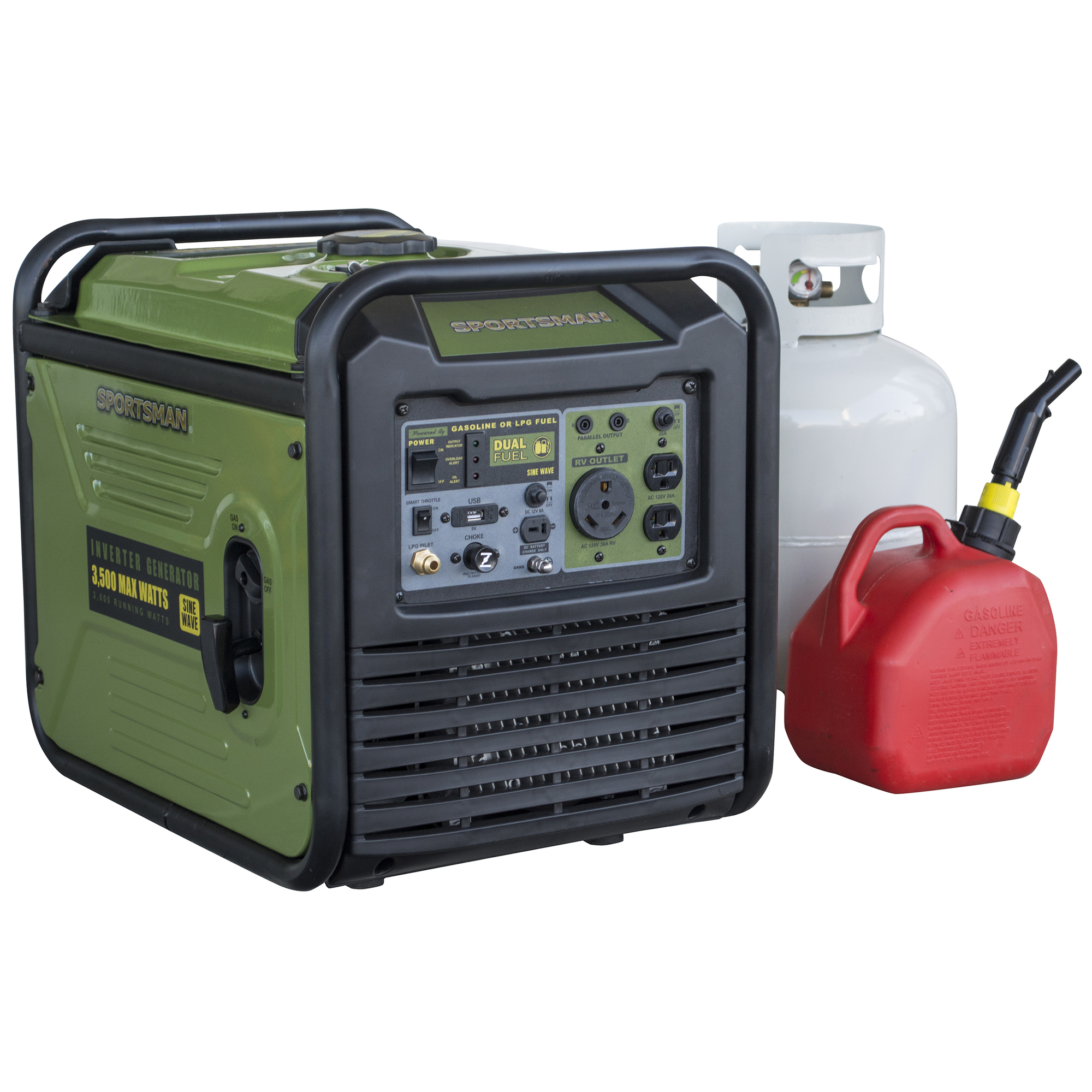 Sportsman, Dual Fuel Inverter Generator Sensitive Electronics, Surge Watts 3500 Voltage 120 Model# GEN3500DFI